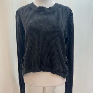 FP ONE Black Waffle Knit Shirt Top M